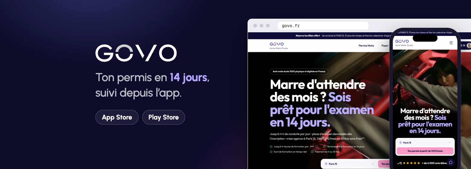 Aperçu du projet Govo Application mobile